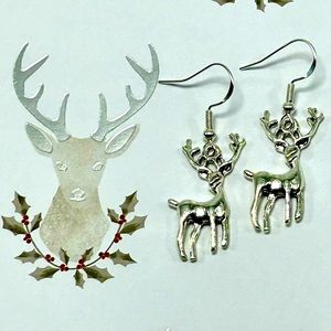 Handmade Sterling Silver Reindeer Earrings!